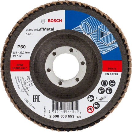 Disco de láminas Bosch X431 para metal, grano 60.